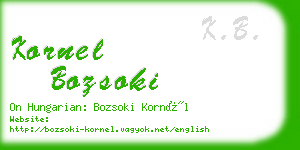 kornel bozsoki business card